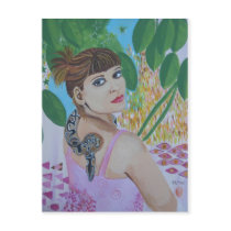 Young Woman And Her Snake Postcard