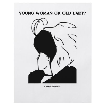 Young Woman Or Old Lady? (Optical Illusion) Flyer Design by wordsunwords