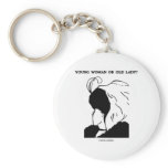 Young Woman Or Old Lady? (Optical Illusion) Key Chain