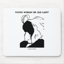 Young Woman Or Old Lady? (Optical Illusion) mousepads by wordsunwords Young Woman Or Old Lady? (Optical Illusion) mousepads