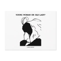 Young Woman Or Old Lady? (Optical Illusion) postcards by wordsunwords Young Woman Or Old Lady? (Optical Illusion) postcards