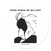 Young Woman Or Old Lady? (Optical Illusion) stickers