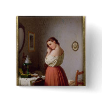 Young Woman Plaiting her Hair Pin