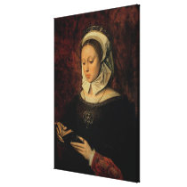 Young Woman Reading a Book of Hours (oil on panel) canvas prints