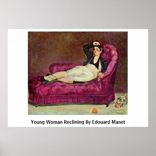 Young Woman Reclining By Edouard Manet Print