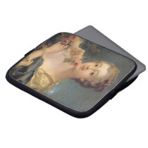 Young Woman with a Bouquet of Roses Laptop Sleeves