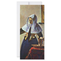 Young Woman With A Water Pitcher.,  By Johannes Ve Personalized Rack Card