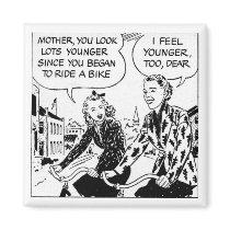 younger mother rides a bike magnets by boylearnsglass younger mother rides a bike magnets