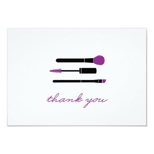 Younique Thank You note Makeup Brushes 3.5x5 Paper Invitation Card Zazzle