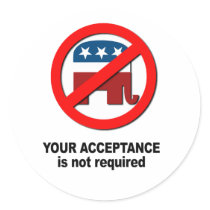 Your acceptance is not required round stickers
