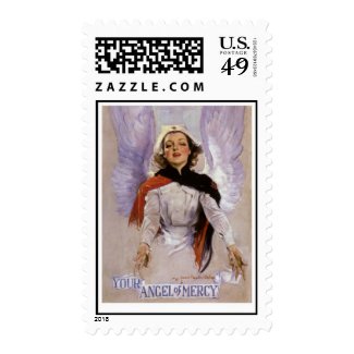 Your Angel of Mercy nursing postage stamp