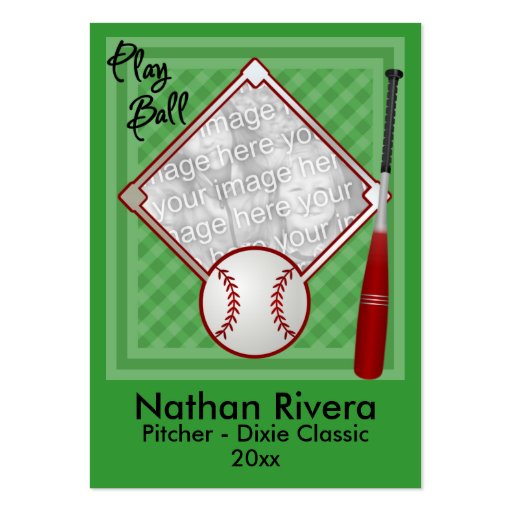 Your Baseball Trading Card Business Card Template (front side)