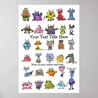 Your Cartoon MonSTARS Personalized Poster zazzle_print