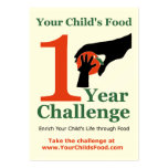 Your Child's Food 1 Year Challenge Card Business Card Templates