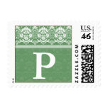 YOUR COLOR Elegant Damask Lace Monogram P stamp