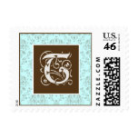 YOUR COLOR Vintage Baroque Monogram T Postage