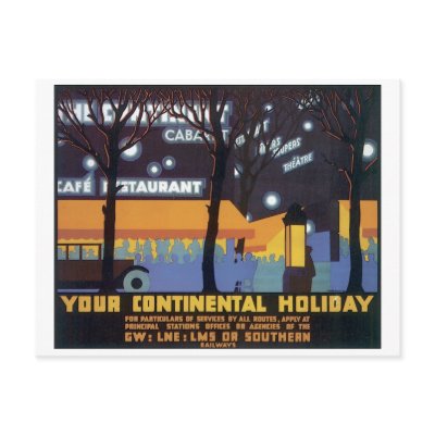 Your Continential Holiday Travel Poster post card