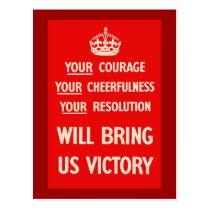 Your courage Your Cheerfulness Your Resolution postcards