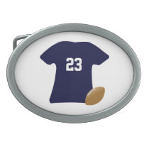 Your Football Shirt With Ball Belt Buckles at Zazzle
