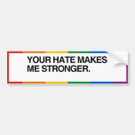 YOUR HATE MAKES ME STRONGER - .png Bumper Stickers