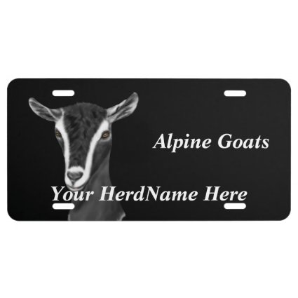 YOUR HERD NAME Alpine Goats Drawing License Plate