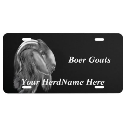 YOUR HERDNAME Boer Goats Sketch License Plate