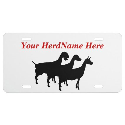 YOUR HERDNAME Dairy Goats Silhouette License Plate