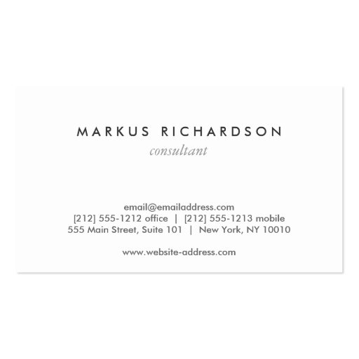 YOUR INITIALS LOGO on DK GRAY Business Card (back side)