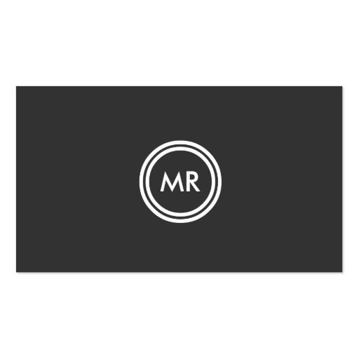 YOUR INITIALS LOGO on DK GRAY Business Card (front side)