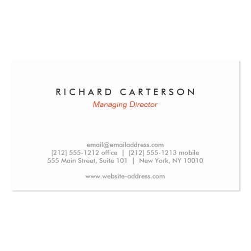 YOUR INITIALS LOGO on DK GRAY No. 2 Business Card (back side)