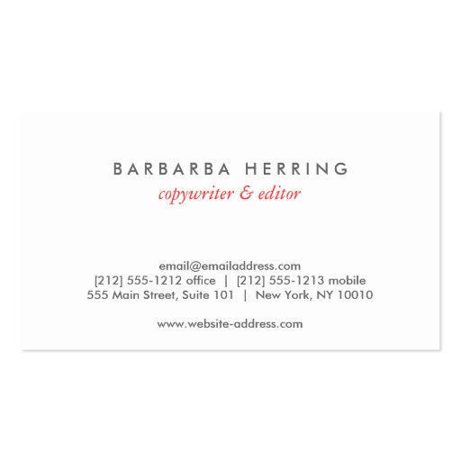 YOUR INITIALS LOGO on RED Business Card (back side)