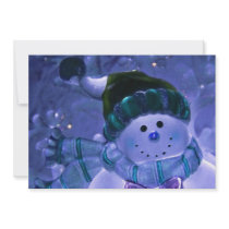 "Your Invited" Happy Snowman Invitation (purple)