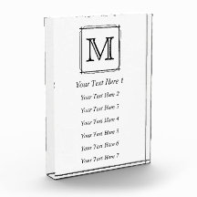 Your Letter. Black and White Monogram. Award