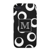 Your Letter. Black and White Monogram. Fun Pattern iPhone 4/4S Case