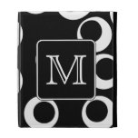 Your Letter. Black and White Monogram. Fun Pattern iPad Folio Cases