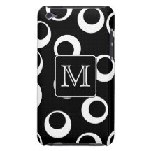 Your Letter. Black and White Monogram. Fun Pattern iPod Case-Mate Cases
