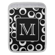 Your Letter. Black and White Monogram. Fun Pattern iPad Sleeve