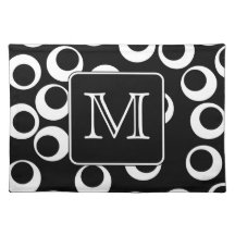 Your Letter. Black and White Monogram. Fun Pattern Placemat