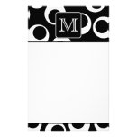 Your Letter. Black and White Monogram. Fun Pattern Stationery Paper