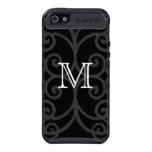Your Letter. Black / White Swirl Monogram. Custom skinit case