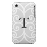 Your Letter. Black / White Swirl Monogram. Custom casemate cases