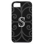 Your Letter. Black / White Swirl Monogram. Custom casemate cases