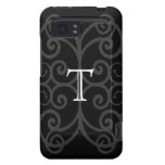 Your Letter. Black / White Swirl Monogram. Custom casemate cases