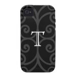 Your Letter. Black / White Swirl Monogram. Custom casemate cases