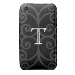 Your Letter. Black / White Swirl Monogram. Custom casemate cases