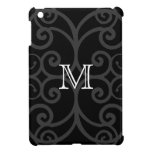 Your Letter. Black / White Swirl Monogram. Custom ipad mini cases