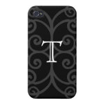 Your Letter. Black / White Swirl Monogram. Custom iphone cases