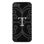 Your Letter. Black / White Swirl Monogram. Custom iphone cases
