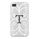 Your Letter. Black / White Swirl Monogram. Custom iphone cases