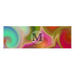 Your Letter, Colorful Swirls and Custom Monogram. Business Card Template